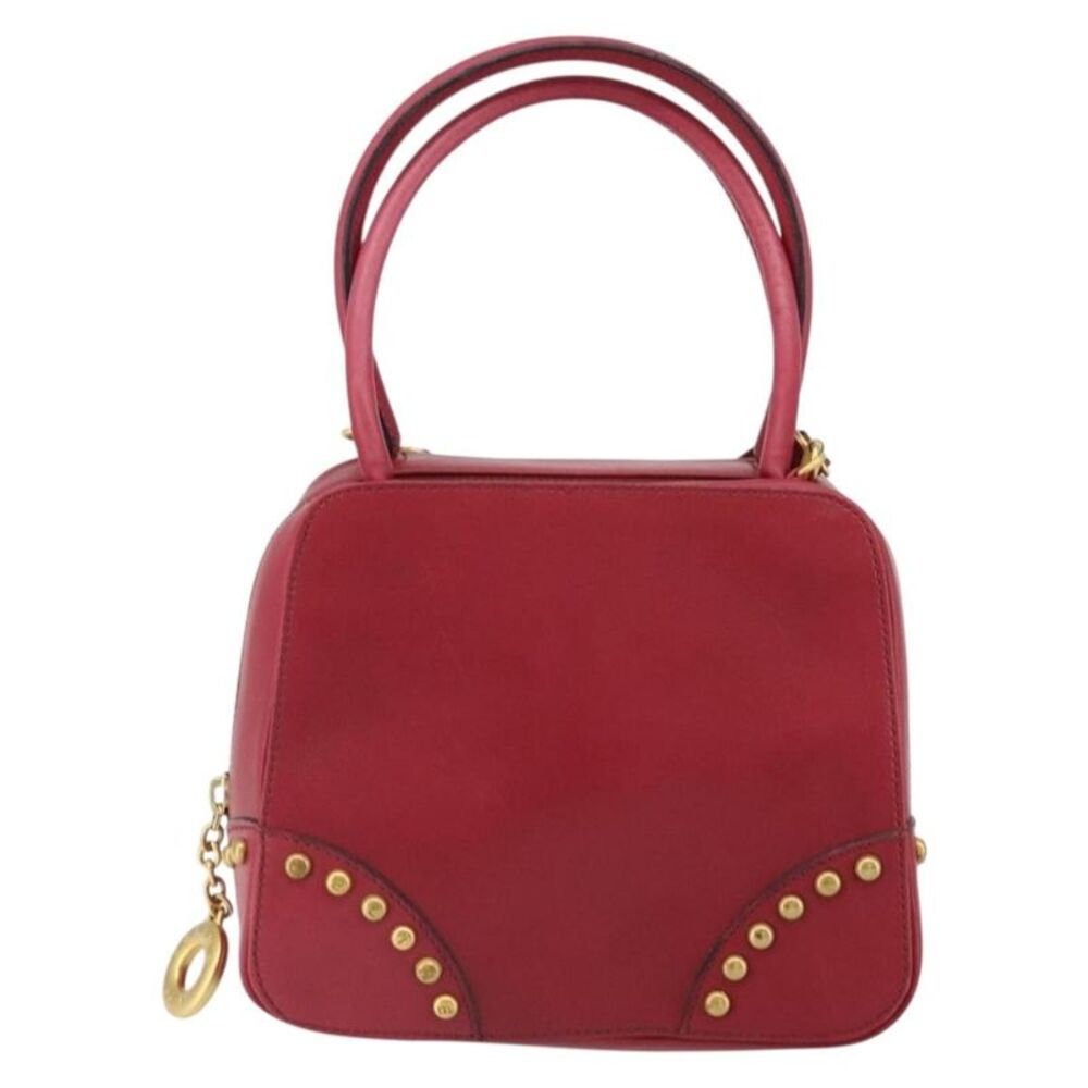 Celine Handbag Leather Red Leather Handbag